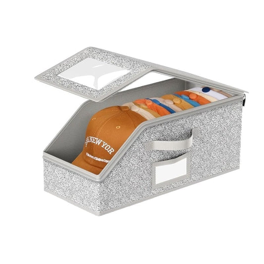 Multifunctional Foldable Hat Storage Box - Grey, 1 PC